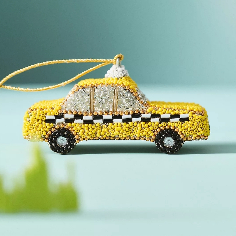 Beaded Travel Taxi Can Ornament Anthropologie